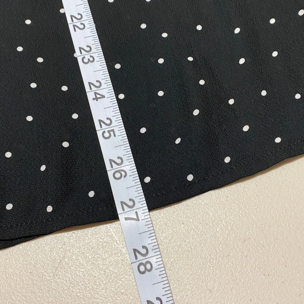 Molly Bracken Polka Dot Blouse Size Small Black with White Dots Loose Fit Flowy - Picture 4 of 10